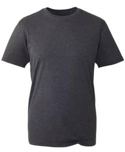 COOZO Herren Einfach T-Shirt - Dunkelgrau Mergel - 6XL von COOZO