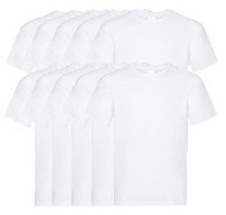 COOZO Herren Original Packungen von Kurzarm T-Shirts - 10 x Weiss - 5XL von COOZO