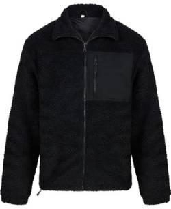 COOZO Herren Recycelt Sherpa Fleecejacke - Schwarz - XL von COOZO