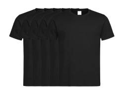 COOZO Unisex 5er-Pack Klassisch Kurzarm T-Shirts - 5 x Schwarz Opal - 2XS von COOZO