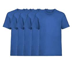 COOZO Unisex Kinder Wert 5er-Pack Einfach Kurzarm T-Shirts - 5 x Königsblau - 7-8 Jahre von COOZO