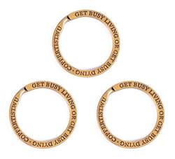 COPPERTIST.WU Brass Key Rings Split Keyring DIY Hardware Keyring Accessories for Car Keys Pack of 3, Letter key ring von COPPERTIST.WU