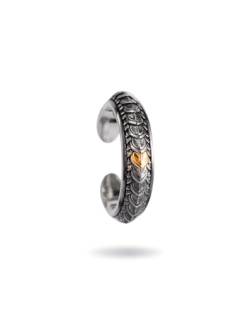 COPPERTIST.WU Drachenschuppe Ring 925 Sterling Silber Retro Gotisch Tierring Geeignet für Männer und Frauen Schmuck Geschenke(55-62) (55) von COPPERTIST.WU