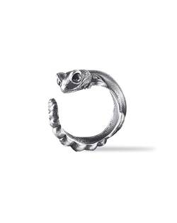 COPPERTIST.WU Knaufschwanzgecko Ringe 925 Sterling Silber Ringe Eidechse Gecko Ringe Tier Schmuck Geschenk für Frauen Männer Reptilienliebhaber(62) von COPPERTIST.WU