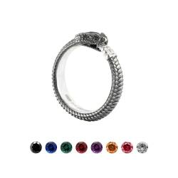 COPPERTIST.WU Ouroboros Ringe personalisierbare Augen (oxidiertes Silber)… von COPPERTIST.WU