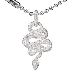 COPPERTIST.WU Schlange Herren Halsketten Anhänger Alt Gothic Tier Schlangenschmuck für Frauen Original Handgefertigtes Design (Silber) von COPPERTIST.WU