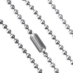 COPPERTIST.WU Schlangenschuppen-Kette, 4 mm, Kugelkette Verschluss-Halskette 65 cm, Modeschmuck Gliedergeschenk für Männer und Frauen (Oxidiertes Silber) von COPPERTIST.WU