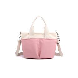 CORIOS Damen Canvas Umhängetasche Casual Handtasche Mittlere Kapazität Schultertasche Tote Beutel Multifunktionale Tragetasche Mode Henkeltaschen für Arbeit Shopper Reise Alltag Rosa von CORIOS