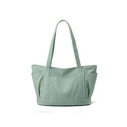 CORIOS Damen Handtasche Canvas Schultertasche Große Kapazität Henkeltaschen Casual Tote Beutel Multifunktionale Tragetasche Arbeit Schule Shopper Reise Henkeltasche Grün von CORIOS