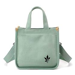 CORIOS Damen Handtasche Canvas Umhängetasche Schultertasche Casual Henkeltasche Tragetasche Multifunktionale Henkeltaschen Tote Beutel für Arbeit Schule Shopper Reise Alltag Hellgrün von CORIOS