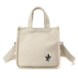 CORIOS Damen Handtasche Canvas Umhängetasche Schultertasche Casual Henkeltasche Tragetasche Multifunktionale Henkeltaschen Tote Beutel für Arbeit Schule Shopper Reise Alltag Weiß von CORIOS