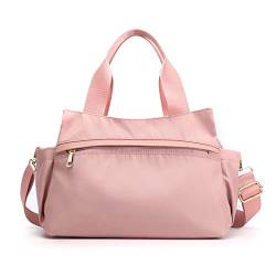 CORIOS Damen Schultertasche Handtasche Nylon Umhängetasche Wasserdicht Henkeltasche Casual Tote Beutel Multifunktionale Tragetasche für Arbeit Schule Einkaufen Reise Alltag Rosa von CORIOS