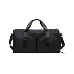 CORIOS Nylon Reisetaschen Duffle Bag Sporttasche Fitnesstasche Schwimmtasche für Herren/Damen Faltbare Weekender Übernachtung Tasche Trainingstasche Kabinenreisetasche Handgepäck mit Schuhfach Schwarz von CORIOS