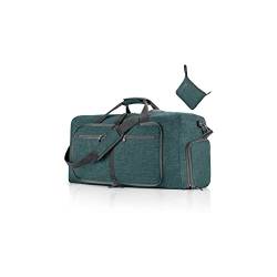 CORIOS Reisetaschen Duffle Bag für Herren/Damen 65L Faltbare Sporttasche Fitnesstasche Schwimmtasche Handgepäck mit Schuhfach Kabinenreisetasche Weekender Übernachtung Tasche Trainingstasche Grün von CORIOS