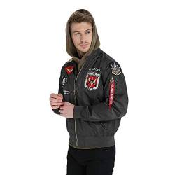 CORIRESHA Apollo Herren Bomberjacke, bestickt, schmale Passform, Windbreaker - Schwarz - Small von CORIRESHA