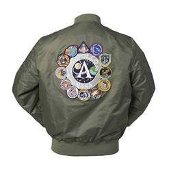 CORIRESHA Herren Winterjacke Apollo Space Embroidered Patches Slim Fit Bomber Jacken Windbreaker Short Jacket fashion von CORIRESHA