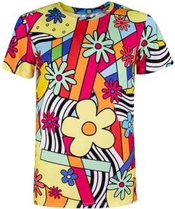 COSAVOROCK 60er 70er Jahre Hippie Kostüm Hemd Herren Flower Power T-Shirts Blumen XL von COSAVOROCK