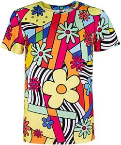 COSAVOROCK 60er 70er Jahre Hippie Kostüm Hemd Herren Flower Power T-Shirts Blumen XXL von COSAVOROCK