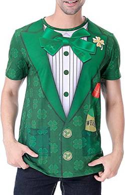 COSAVOROCK ST. Patrick's Day Leprechaun Kostüm Grün T-Shirts Herren (3XL, Whiskey) von COSAVOROCK