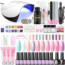 COSCELIA UV Nagellack Starterset mit UV Lampe 10 Stück UV Nagellack Set 3 Stück Poly Nail Gel Set mit Elektrische Nagelfräser Nagelset Gelnägel Starterset DIY Salon Kit von COSCELIA