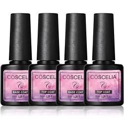 Coscelia 8ml Top and Base Coat Long Lasting Base Top Coat Vernis Semi Permanent Gel Set Soak off UV LED Gel von COSCELIA