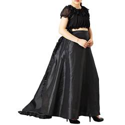 COSDREAMER Damen High Dress Viktorianischer Petticoat Gothic Steampunk Rüschen Basel Rock, Schwarz, 36 von COSDREAMER