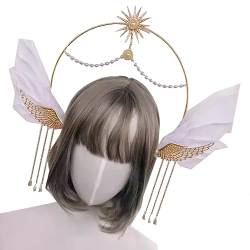 COSDREAMER Heiligenschein Krone Maria Göttin Stirnband Damen Halloween Kostüm Göttin Kopfbedeckung (E) von COSDREAMER