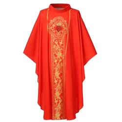 COSDREAMER Herren Damen Priester Celebrant Chasuble katholische Kirche Vater Masse Weste Robe, Rot/Ausflug, einfarbig (Getaway Solids), Einheitsgröße von COSDREAMER