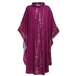 COSDREAMER Herren Damen Priester Pastor Celebrant Chasuble katholische Kirche Vater Masse Weste Robe (lila) von COSDREAMER