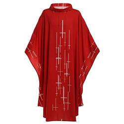 COSDREAMER Herren Damen Priester Pastor Celebrant Chasuble katholische Kirche Vater Masse Weste Robe (rot) von COSDREAMER