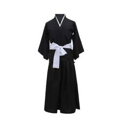 COSDREAMER Japanischer Yukata-Kimono, für Herren und Damen, Kostüm, japanischer Kimono, Robe, Schwarz, XL von COSDREAMER