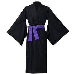 COSDREAMER Japanisches Yukata Kimono Kostüm für Herren, Kimono Kostüm, Schwarz, S von COSDREAMER