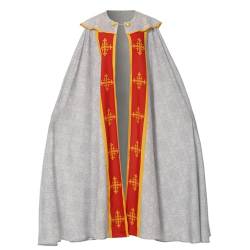 COSDREAMER Unisex Kirche katholische Westments Umhang Umhang Priester Feier Chasuble Masse Vestments Robe, Weiss/opulenter Garten, M von COSDREAMER