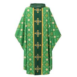 COSDREAMER Unisex Kirchenweste Priester Klergie Chasuble katholische Masse Kostüm Robe (Grün, XL) von COSDREAMER