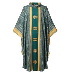 COSDREAMER Unisex Priester Celebrant Chasuble Katholische Kirche Vater Masse Vestments Robe (Grün) von COSDREAMER