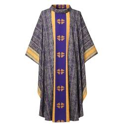 COSDREAMER Unisex Priester Celebrant Chasuble Katholische Kirche Vater Masse Vestments Robe (lila) von COSDREAMER