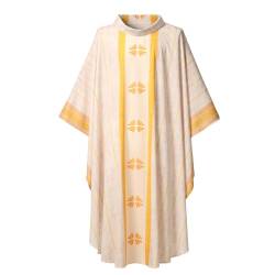 COSDREAMER Unisex Priester Celebrant Chasuble Katholische Kirche Vater Masse Vestments Robe (weiß) von COSDREAMER