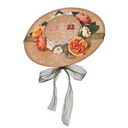 COSDREAMER Viktorianischer Hut Damen Mädchen Tee Party Hüte Vintage Blumen Flacher Hut, h, Einheitsgröße von COSDREAMER