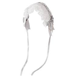 Mädchen Dienstmädchen Cosplay Stirnband Spitze Blume Kopfbedeckung (Hellgrau) von COSDREAMER