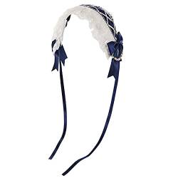 Mädchen Dienstmädchen Cosplay Stirnband Spitze Blume Kopfbedeckung (dunkelblau) von COSDREAMER