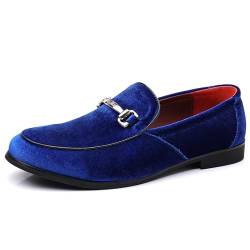 COSIDRAM Herren Schuhe Business Klassische Loafer Kleid Slipper Hochzeit Smoking Anzug Mokassins für Männer Blau 41 von COSIDRAM