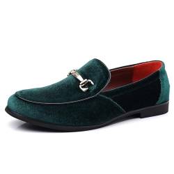 COSIDRAM Herren Schuhe Business Klassische Loafer Kleid Slipper Hochzeit Smoking Anzug Mokassins für Männer Grün 45 von COSIDRAM