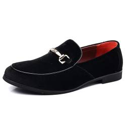 COSIDRAM Herren Schuhe Business Klassische Loafer Kleid Slipper Hochzeit Smoking Anzug Mokassins für Männer Schwarz 40 von COSIDRAM