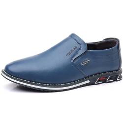 COSIDRAM Herren Schuhe Business Loafers Elegant Wanderschuhe Freizeitschuhe Klassische Mokassins Kleiderschuhe Slipper Blau 46 von COSIDRAM