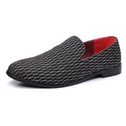 COSIDRAM Herren Schuhe Loafers Kleid Slipper Smoking Anzug Mokassins Slip on Freizeitschuhe für Männer Schwarz 40 von COSIDRAM