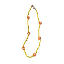 COSSIKA Damen-Halskette, süße Blumen-Choker-Halskette für Frauen und Mädchen, böhmische handgefertigte Perlenketten, lange Kette, Schmuck, Valentinstagsgeschenk von COSSIKA