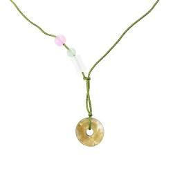COSSIKA Herz Chinesischen Stil Vintage Frieden Schnalle Anhänger Halsketten Seil Perlen Halsband Halskette Mode Schmuck Frauen Pullover Halskette von COSSIKA