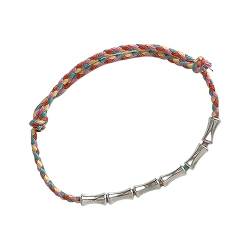 COSSIKA Mode Armbänder Bambus Joint Bead Armband Bunte Geflochtene Seil Handcain Böhmen Schmuck Sommer Geflochtene Schnur Perlen Halsband von COSSIKA