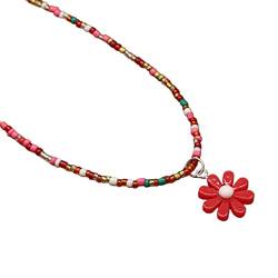 COSSIKA Modische Halskette, Bohemian-Perlen-Halskette, Sommer-Reisperlen-Blumen-Halskette, Hawaii-Strand-Halskette, Schmuck, geeignet für Damen und Mädchen von COSSIKA