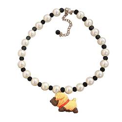 COSSIKA Modische Halskette, entzückende Hunde-Anhänger-Halskette mit bunten Perlen, handgefertigtes Halsband für Frauen und Mädchen, ethnische Perlenkette, Halsband-Halskette von COSSIKA